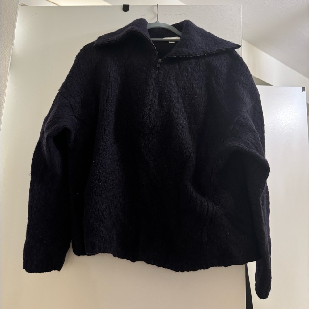 Vince navy blue quarter zip sweater